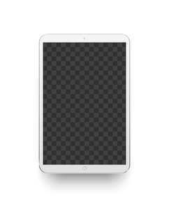 White tablet. Mockup electronics device screen. Gadget digital lcd touchscreen display blank, technology realistic vector illustration