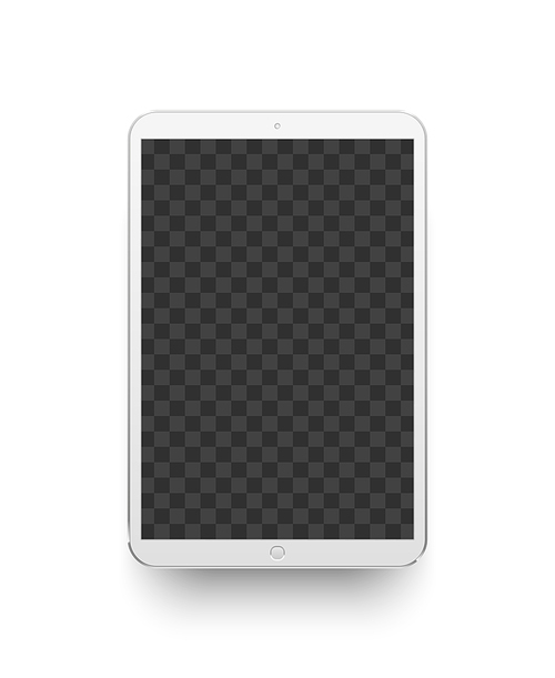 White tablet. Mockup electronics device screen. Gadget digital lcd touchscreen display blank, technology realistic vector illustration