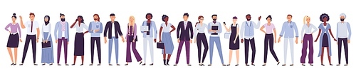 Business company people. Office team, multicultural collective workers group and businessman community. Diverse multinational freelancers, persons on job businessparty vector illustration