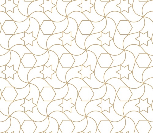 Arabic seamless pattern. Islamic geometric abstract background, damask asian wallpaper. Antique moroccan gold ramadan wallpaper, art deco engraving ornament vector repeating texture