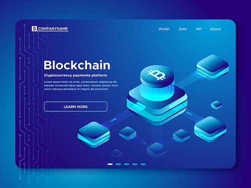 Blockchain composition. Cryptography anonymous cryptocurrency payments 3d concept platform composite currency analyst pay. Secure connection crypto electronic cash paying isometric vector illustration