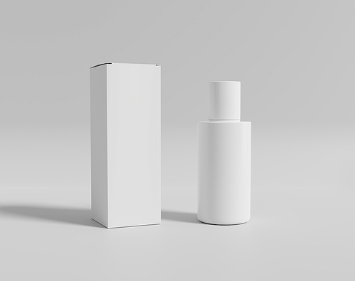 하얀색 플라스틱 화장품 용기와 박스