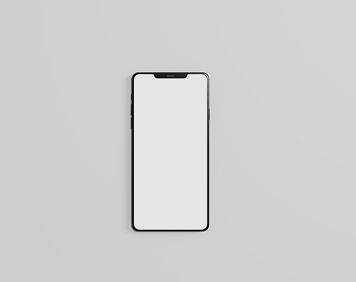 빈 흰색 화면의 스마트폰 디스플레이 목업