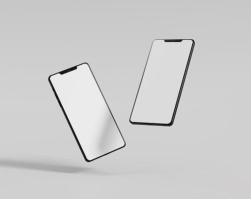 빈 흰색 화면의 스마트폰 디스플레이 목업