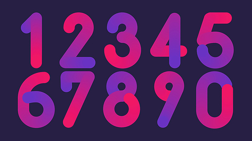 보라색과 핑크색 그라데이션으로 이루어진 숫자