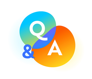 Q and A Gradient Bubbles, Question and Answer Web Icon. Uppercase Letters, FAQ, Communication, Media Internet Content Isolated on White Background. Vector Illustration