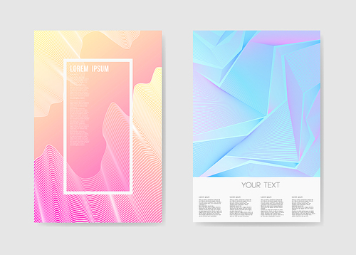 Abstract Poster Futuristic Grid Background. Fluid Shapes Brochure Template. Banner Identity Card Design. Vector illustration