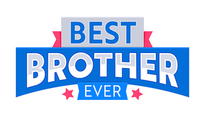 Best Brother Ever Banner or Quote with Typography, Red Ribbons and Stars Isolated on White Background. T-Shirt Print, Award Decorative Element, Holiday Celebration, Congratulation. Vector Illustration