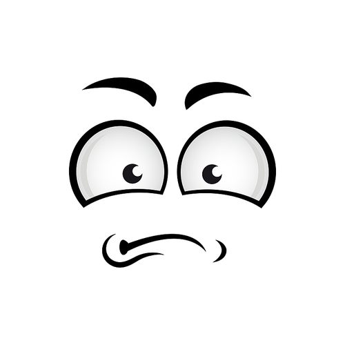 Dissatisfied emoji symbol isolated unhappy face. Vector disgruntled emoticon emotion, displeased man