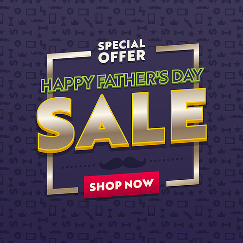 promotion and shopping template for fathers day holiday. special offer and sale promotion flyer design, social media template for placard, flyer, presentation or . vector illustration, banner