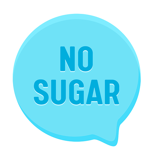 zero percent sugar banner, round speech bubble. icon for healthy food or diabetes production, low carb  nutrition package design isolated on white , vector illustration, badge or sign