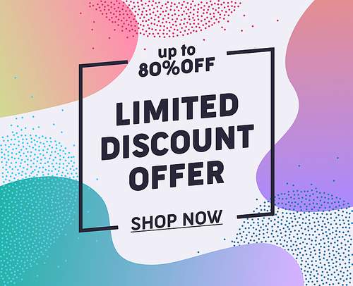 Weekend Limited Discount Offer Typography Banner. Great Sale at Special Rate for Potential Customer. Buy Present for Friend on Holiday and Lift Mood. Flat Cartoon Vector Illustration