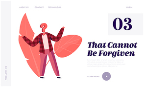Hypocrisy and Identity Website Landing Page. Unrecognizable Anonymous Person with Question Mark Instead of Head Shrug. Confusing Situation, Asking Web Page Banner. Cartoon Flat Vector Illustration