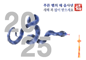 근하신년 새해 설날 연하장, 2025년은 뱀띠 해 입니다. 새해 복 많이 받으세요.