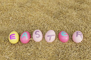 부활절 색칠된 계란 배경