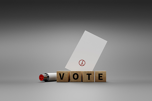 선거 투표용지와 투표 도장