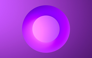 3D Illustration. Geometric purple spheres of different sizes. Abstract background concept.