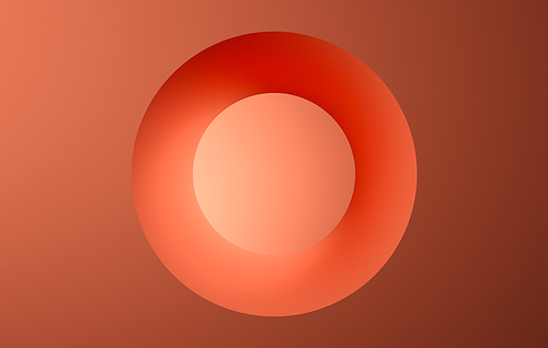 Orange ring, abstract color background. 3d render