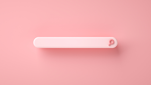 Modern and minimal blank search bar on pink background. 3d rendering
