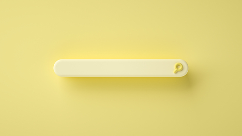 Modern and minimal blank search bar on yellow background. 3d rendering