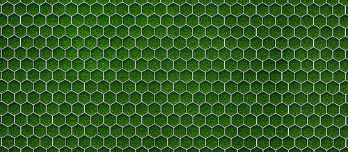 Green grass soccer field with hexagonal goal pattern background. Perfect for your design. 3d render