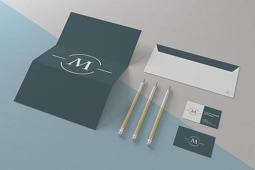 3D Illustration. Branding stationery design mockup. Template for branding design. Business concept.