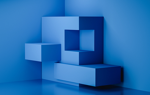 3d rendering stage display background blue color
