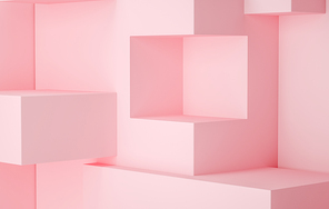 3d rendering stage display background, pink color