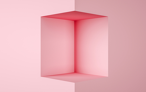 3d rendering stage display background, pink color