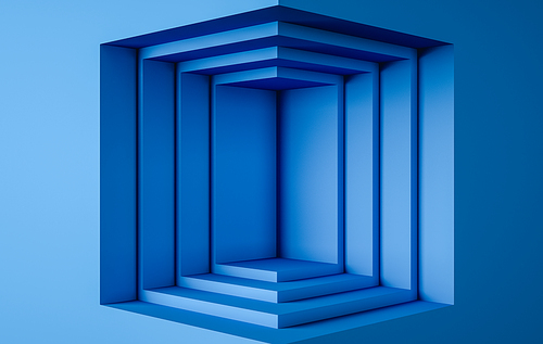 3d rendering stage display background, blue color