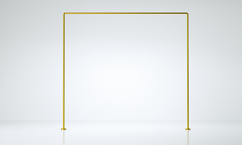 Gold frame product display. luxury concept. Abstract geometric background, 3D rendering
