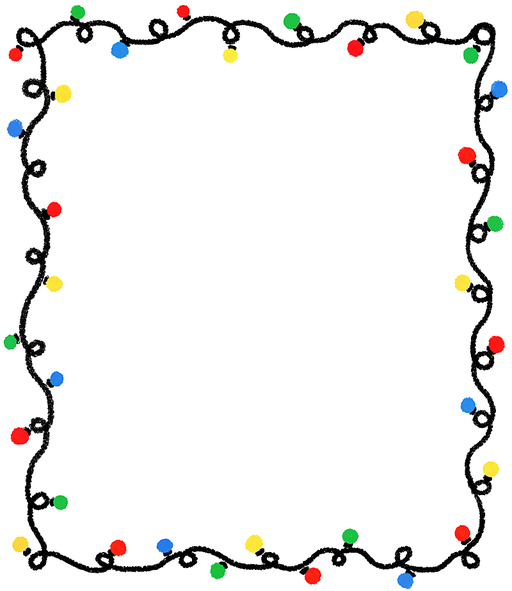 크리스마스 전구 알록달록 프레임