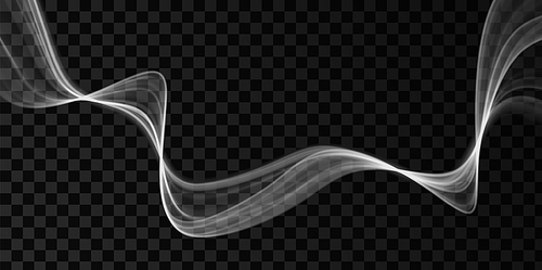 White abstract wave. Magic line design. Flow curve motion element. Neon gradient wavy illiustration.