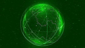 Globe network illustration. Technology digital 3d globe. Digital earth map background. Connection data concept.
