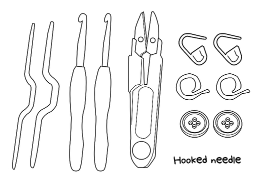 뜨개질 도구 일러스트