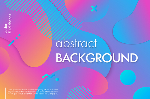 Trendy abstract background with flowing liquid shapes and geometric elements.Gradient fluid shapes.Abstract template perfect for prints,flyers,banners,presentations,covers,landing pages and more.