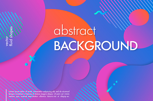 Trendy abstract background with flowing liquid shapes and geometric elements.Gradient fluid shapes.Abstract template perfect for prints,flyers,banners,presentations,covers,landing pages and more.