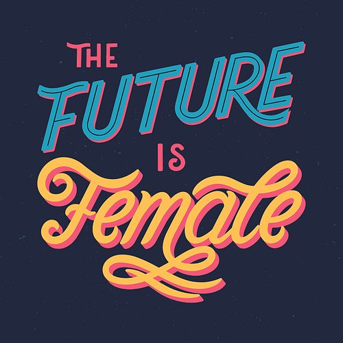 The future is female
vector illustration,print for t shirts,posters,cards and banners.Stylish lettering composition.Feminism quote and woman motivational slogan.Women's movement concept