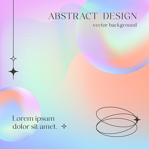 Vector mesh gradient background with wireframe geometric shapes and futuristic spheres.Abstract illustration in y2k aesthetic.Pastel colors.Trendy minimalist design for banners,social media,covers.