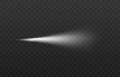 Template of wind blow or gas spraying, realistic vector illustration isolated on transparent background. Mockup of white smoke or wind straight strong stream.
