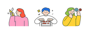 교육과 자기계발에 대한 일러스트.