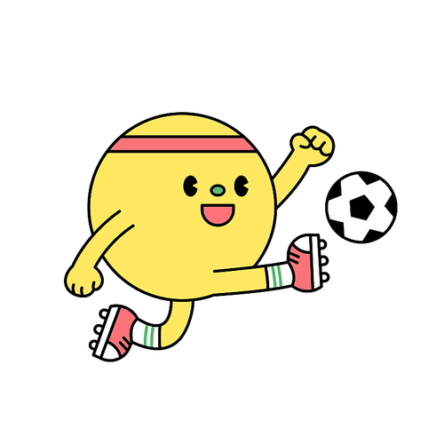 원도형이 축구를 하고 있다.