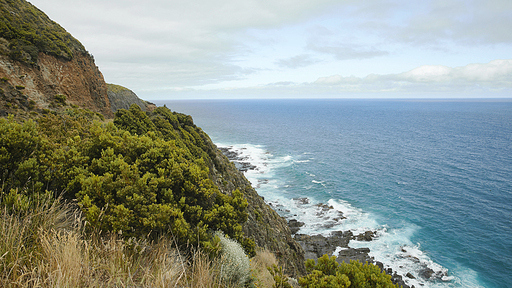 바다와 절벽, 놀라운 풍경이 있는 호주의 그레이트 오션 로드.