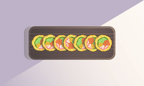 다이어트 계란 김밥 일러스트 벡터
