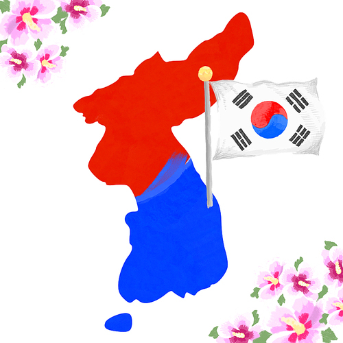 대한민국 지도 태극기 무궁화