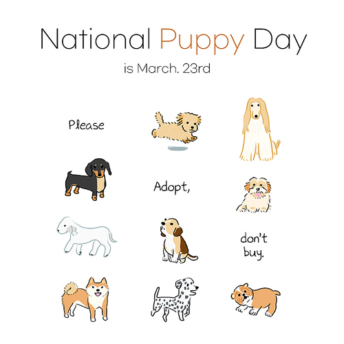 국제 강아지의 날 포스터 national puppy day poster