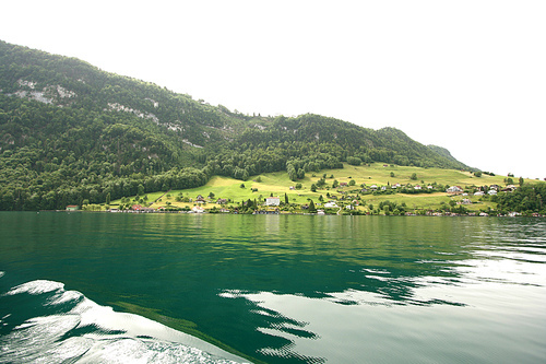 스위스 강 풍경