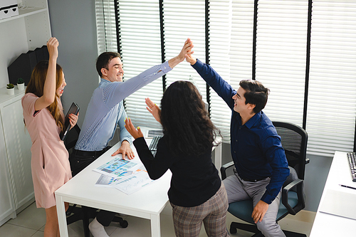 Serious diverse business team leader discuss financial paperwork, Smart businessman and businesswoman partner teamwork talking discussion in group meeting at office table in modern office interior