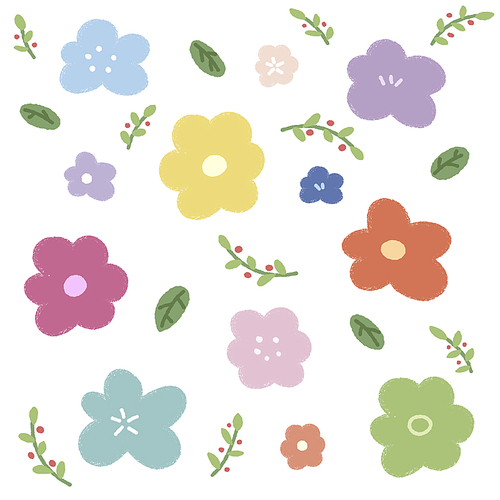 꽃 자연 일러스트 패턴