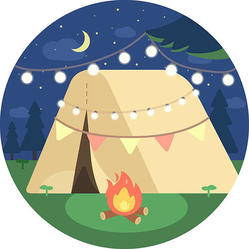 감성 텐트 초저녁 캠핑